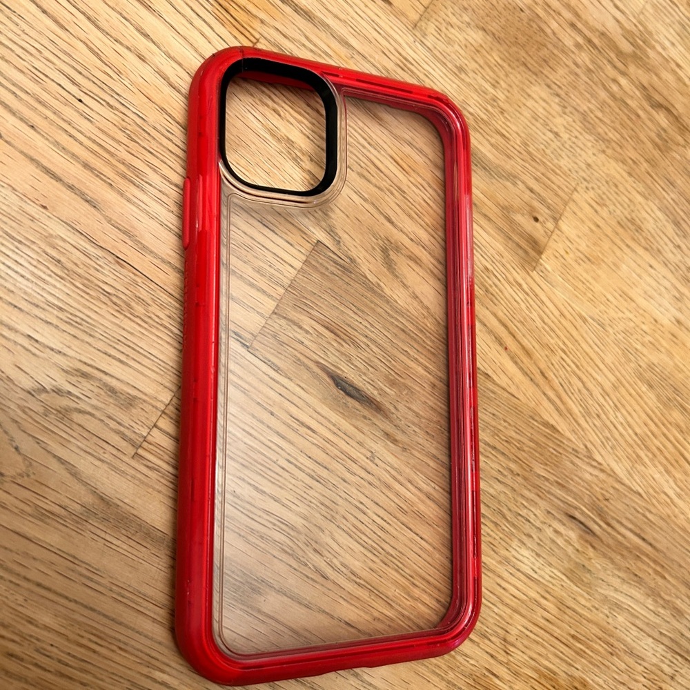 LIGHTLY USED: Clear APPLE LUMEN IPHONE 11 CASE | RED HOT (case only)